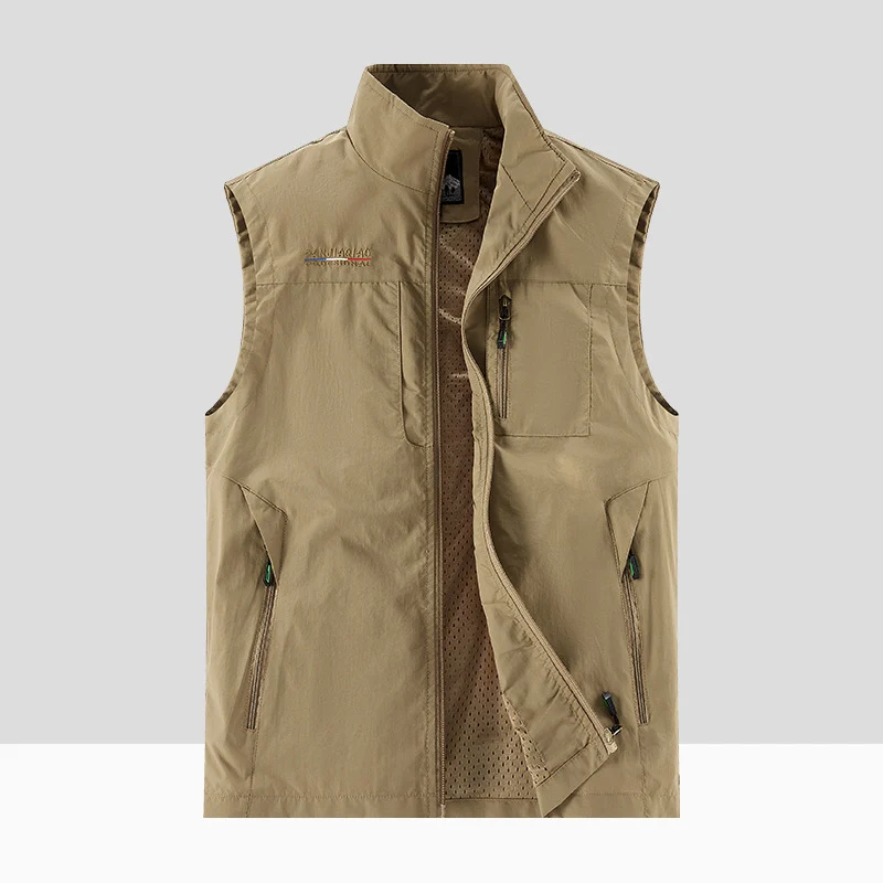 Herren Technische Outdoor-Weste mit atmungsaktivem Mesh-Futter, Reißverschlusstaschen & Stehkragen Nord Taschen