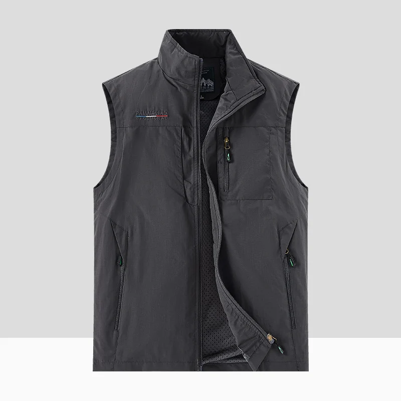 Herren Technische Outdoor-Weste mit atmungsaktivem Mesh-Futter, Reißverschlusstaschen & Stehkragen Nord Taschen