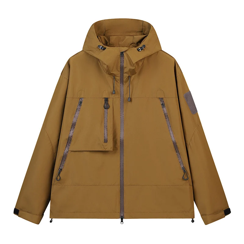Herren Technische Kapuzen-Outdoorjacke mit wasserabweisenden Reißverschlüssen und Utility‑Taschen Nord Taschen