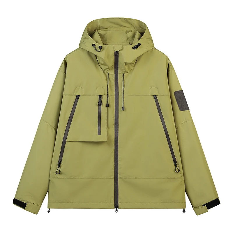 Herren Technische Kapuzen-Outdoorjacke mit wasserabweisenden Reißverschlüssen und Utility‑Taschen Nord Taschen