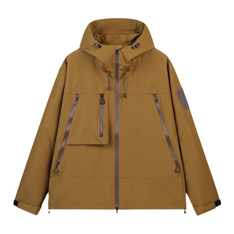 Herren Technische Kapuzen-Outdoorjacke mit wasserabweisenden Reißverschlüssen und Utility‑Taschen Nord Taschen