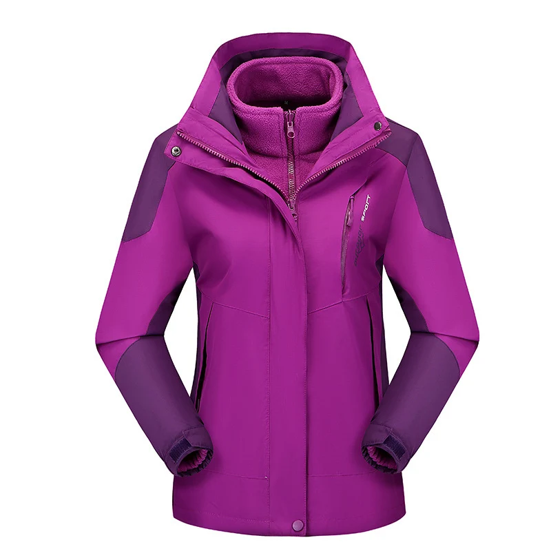Damen vielseitige Outdoorjacke mit abnehmbarer Fleece‑Innenjacke und winddichter Softshell‑Hülle Nord Taschen