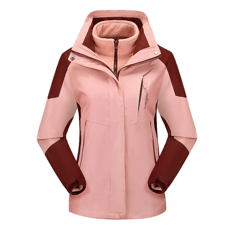 Damen vielseitige Outdoorjacke mit abnehmbarer Fleece‑Innenjacke und winddichter Softshell‑Hülle Nord Taschen