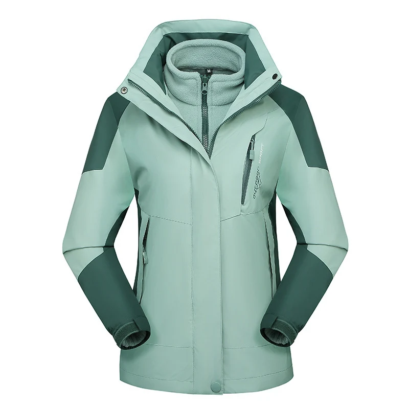 Damen vielseitige Outdoorjacke mit abnehmbarer Fleece‑Innenjacke und winddichter Softshell‑Hülle Nord Taschen