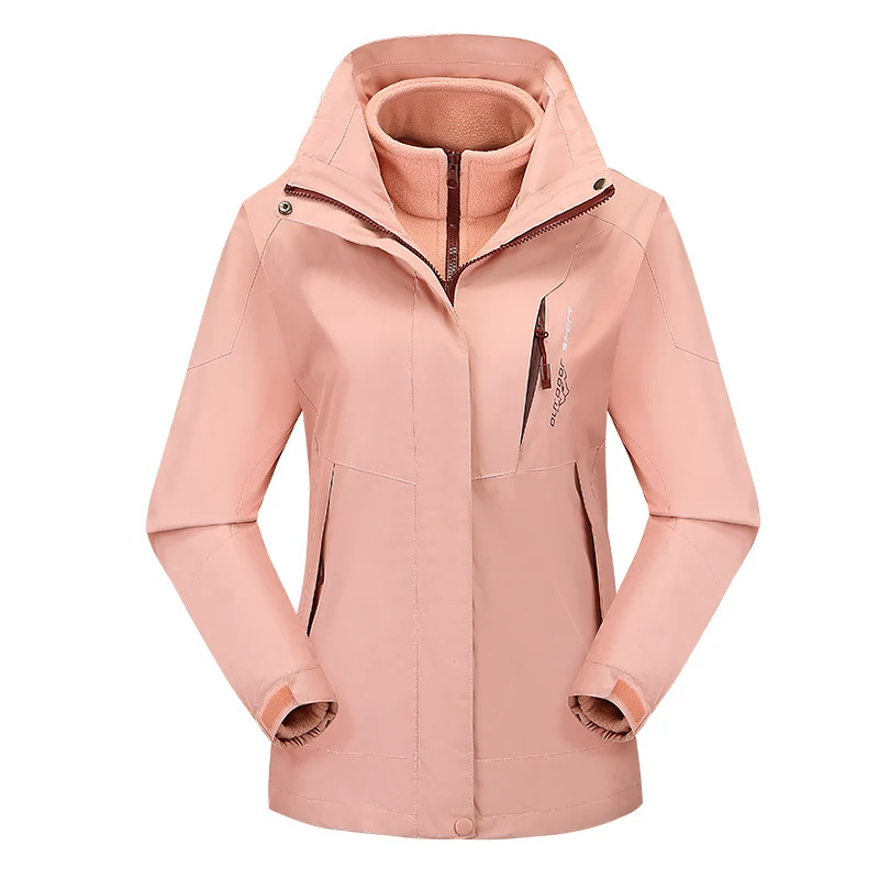 Damen vielseitige Outdoorjacke mit abnehmbarer Fleece‑Innenjacke und winddichter Softshell‑Hülle Nord Taschen