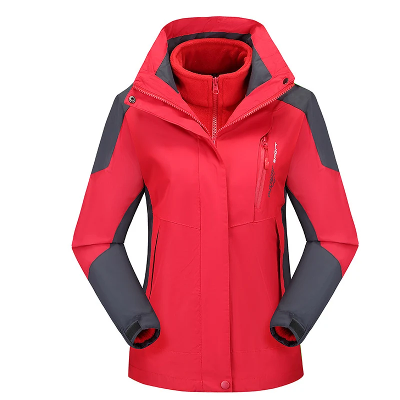Damen vielseitige Outdoorjacke mit abnehmbarer Fleece‑Innenjacke und winddichter Softshell‑Hülle Nord Taschen