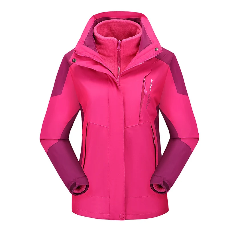 Damen vielseitige Outdoorjacke mit abnehmbarer Fleece‑Innenjacke und winddichter Softshell‑Hülle Nord Taschen