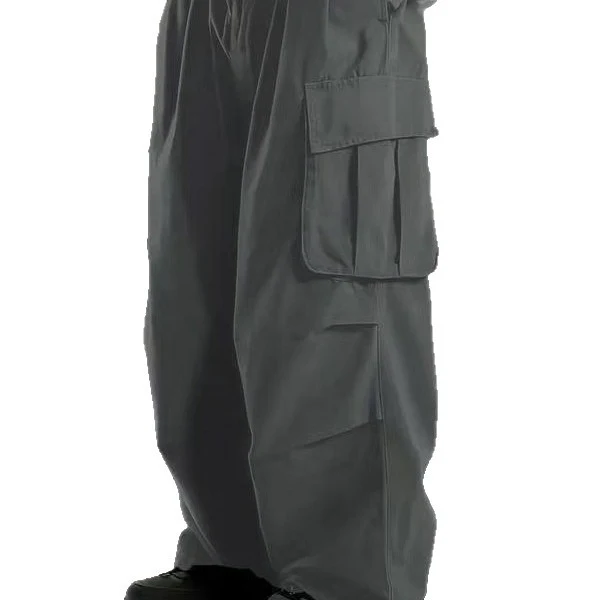 Herren Oversize-Baggy-Cargohose im Urban-Utility-Stil mit elastischem Tunnelzugbund und Mehrfachklappentaschen Nord Taschen