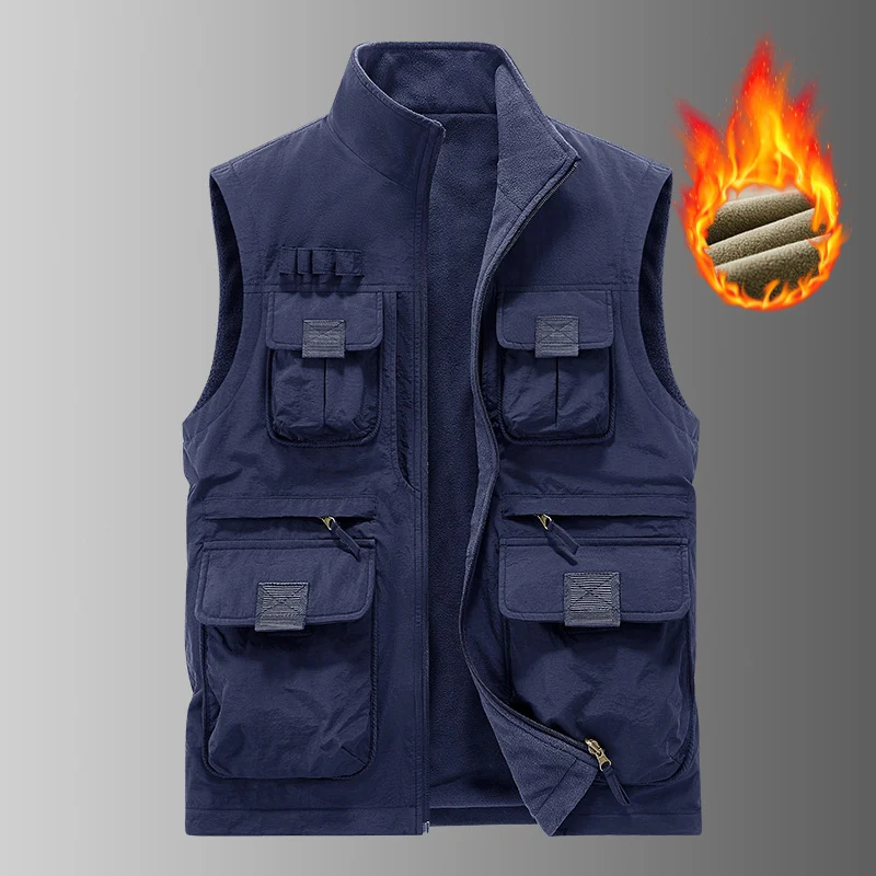 Herren Multifunktionale Utility‑Weste mit Fleecefutter & Mehrfach‑Taschen Nord Taschen