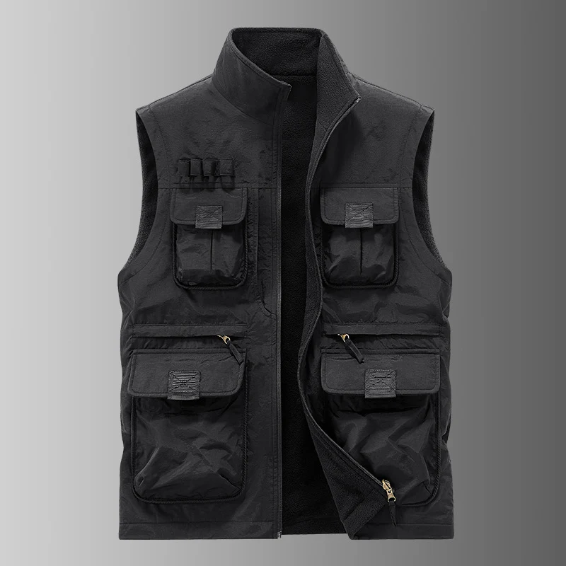 Herren Multifunktionale Utility‑Weste mit Fleecefutter & Mehrfach‑Taschen Nord Taschen