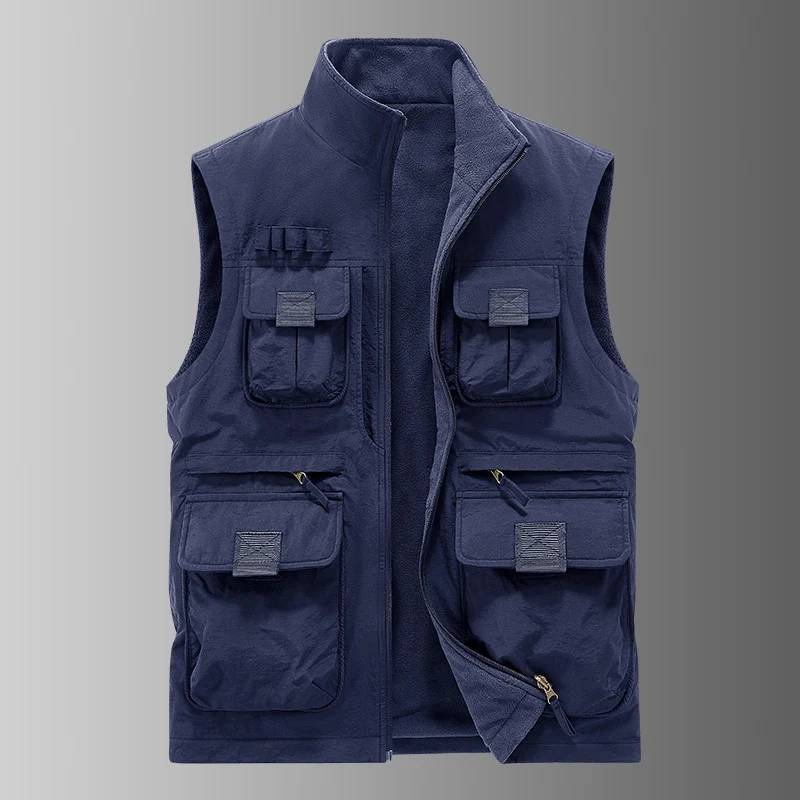 Herren Multifunktionale Utility‑Weste mit Fleecefutter & Mehrfach‑Taschen Nord Taschen