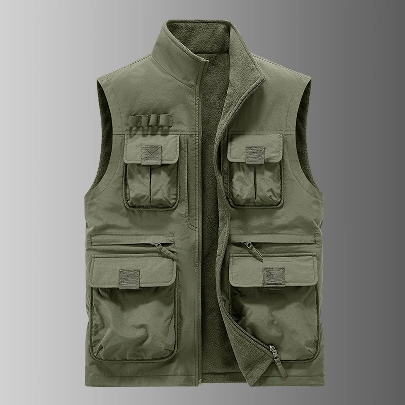 Herren Multifunktionale Utility‑Weste mit Fleecefutter & Mehrfach‑Taschen Nord Taschen