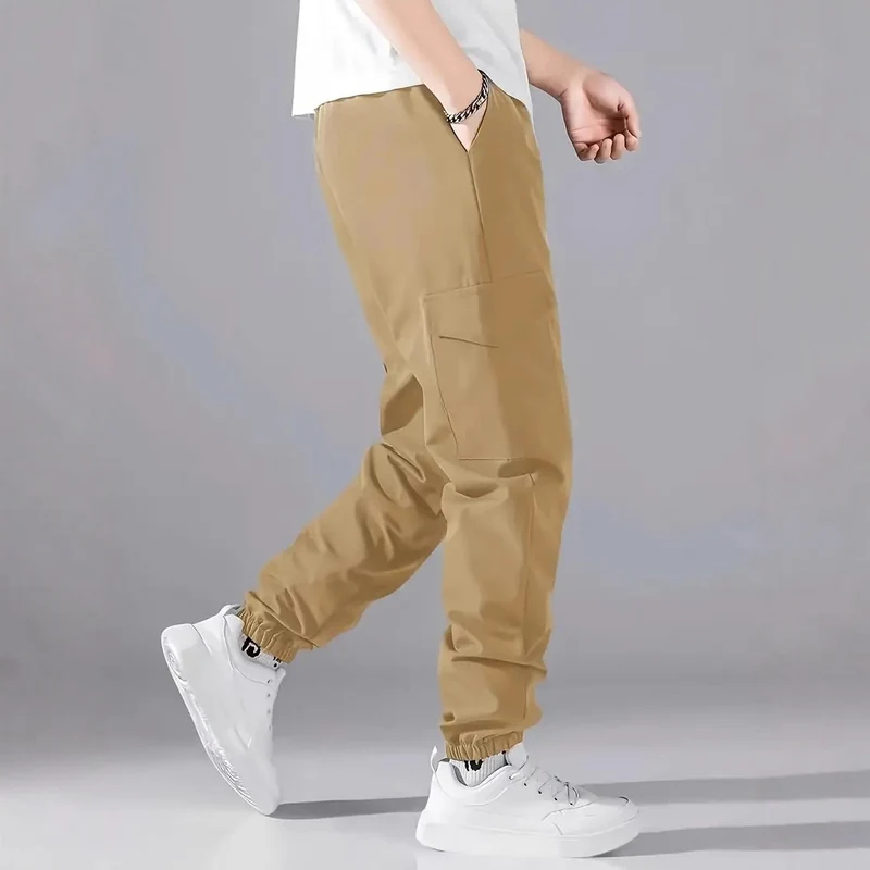 Herren Leichte Tech-Cargohose im Joggerstil mit Tunnelzug, elastischem Beinabschluss & Multifachtaschen Nord Taschen