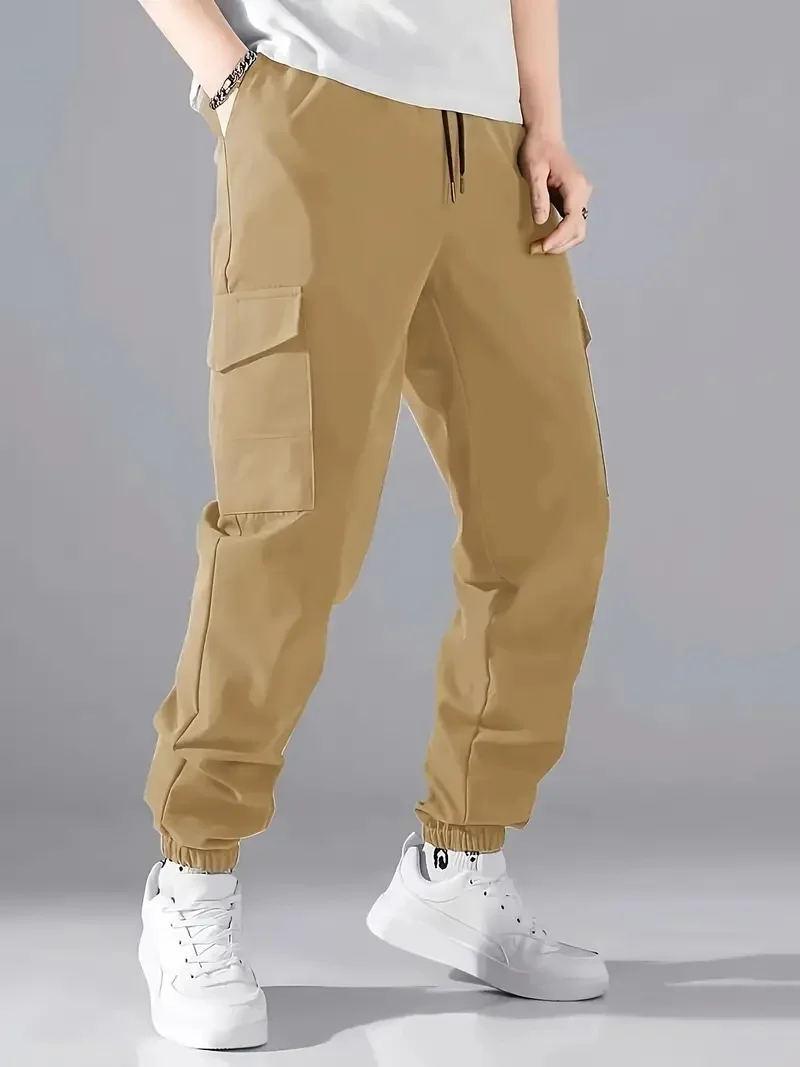 Herren Leichte Tech-Cargohose im Joggerstil mit Tunnelzug, elastischem Beinabschluss & Multifachtaschen Nord Taschen