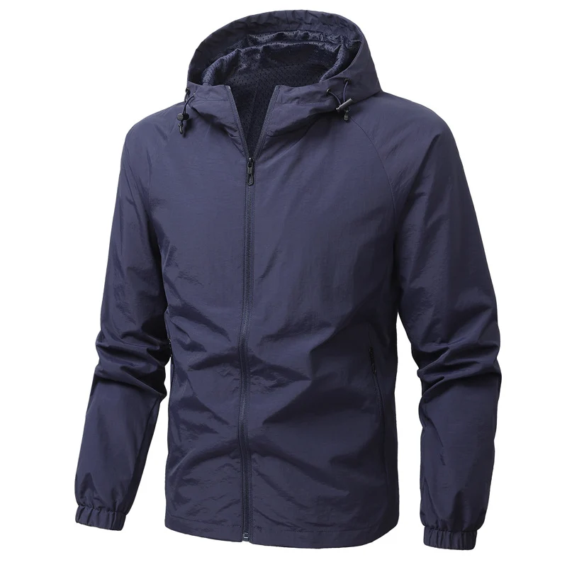 Herren Leichte Kapuzen-Windjacke mit Mesh‑Futter, durchgehendem Reißverschluss & elastischen Bündchen Nord Taschen