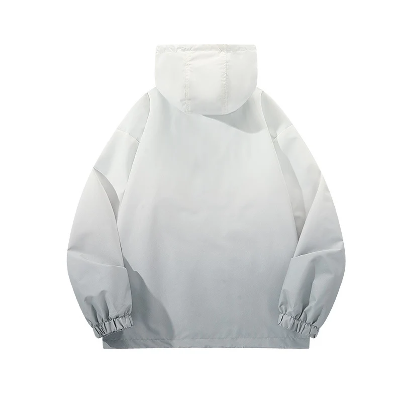 Herren Leichte Kapuzen-Windjacke mit asymmetrischen Reißverschlusstaschen und verstellbarem Saum Nord Taschen