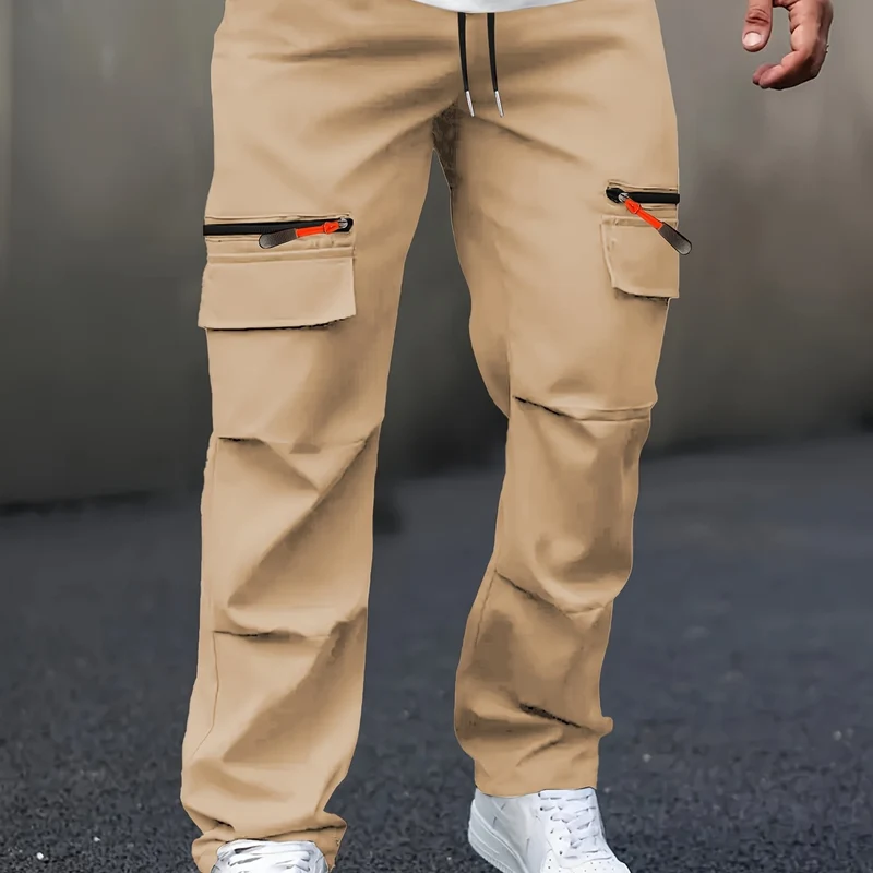 Herren Technische Cargo-Jogginghose mit Reißverschlusstaschen, Klappfächern & Tunnelzugbund Nord Taschen