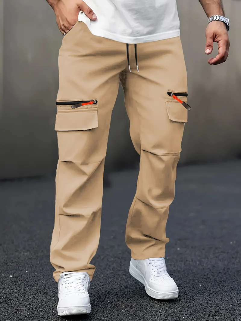 Herren Technische Cargo-Jogginghose mit Reißverschlusstaschen, Klappfächern & Tunnelzugbund Nord Taschen