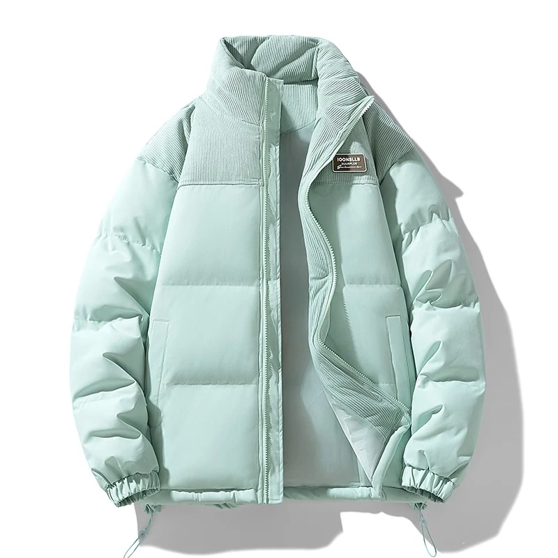 Herren Wattierte Steppjacke mit Cordbesatz, hohem Stehkragen und Thermofutter Nord Taschen