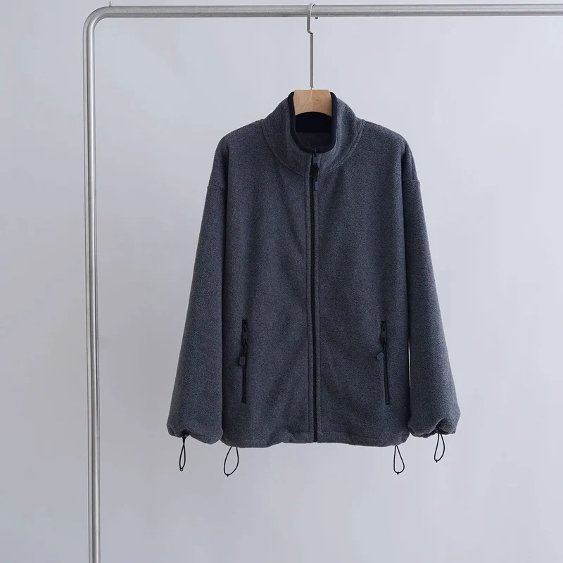Damen Sportliche Fleecejacke mit hohem Kragen Nord Taschen