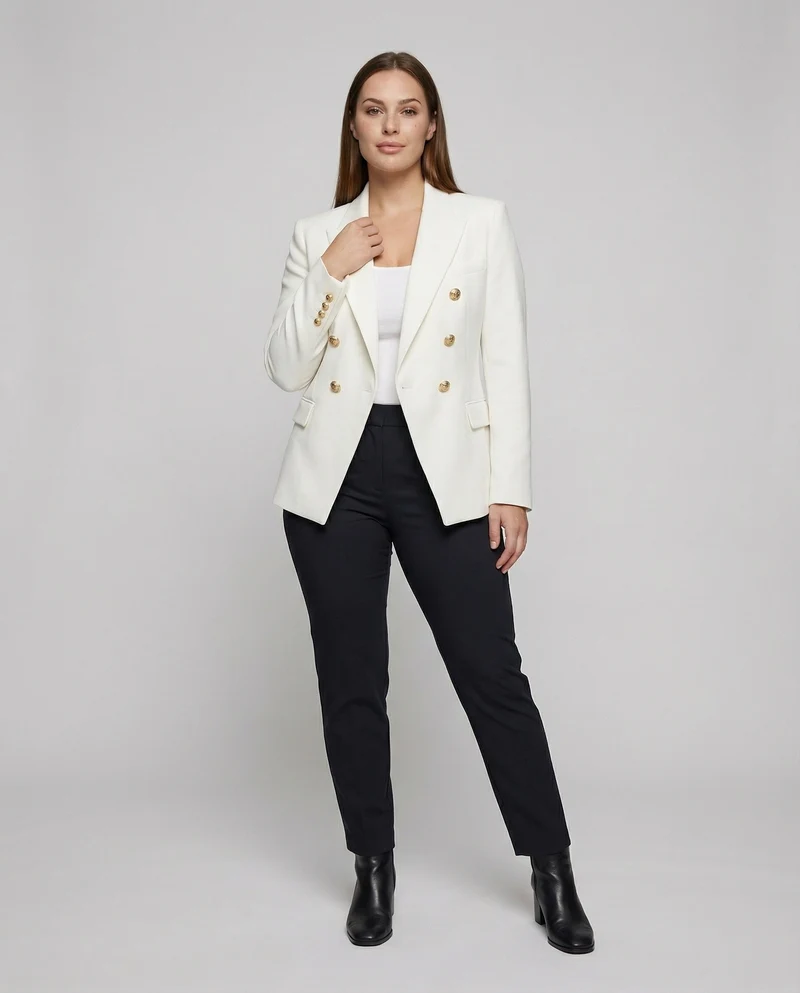 Damen Glamouröse Schmuckknöpfe Doppelreiher-Blazer
