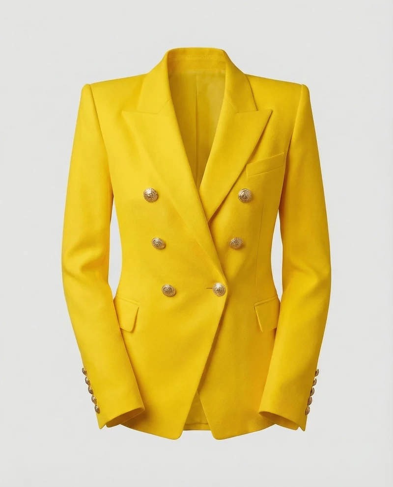 Damen Glamouröse Schmuckknöpfe Doppelreiher-Blazer