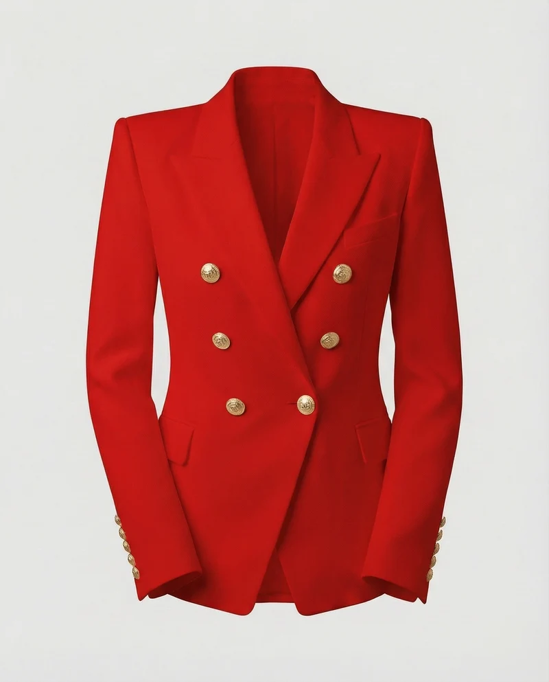 Damen Glamouröse Schmuckknöpfe Doppelreiher-Blazer