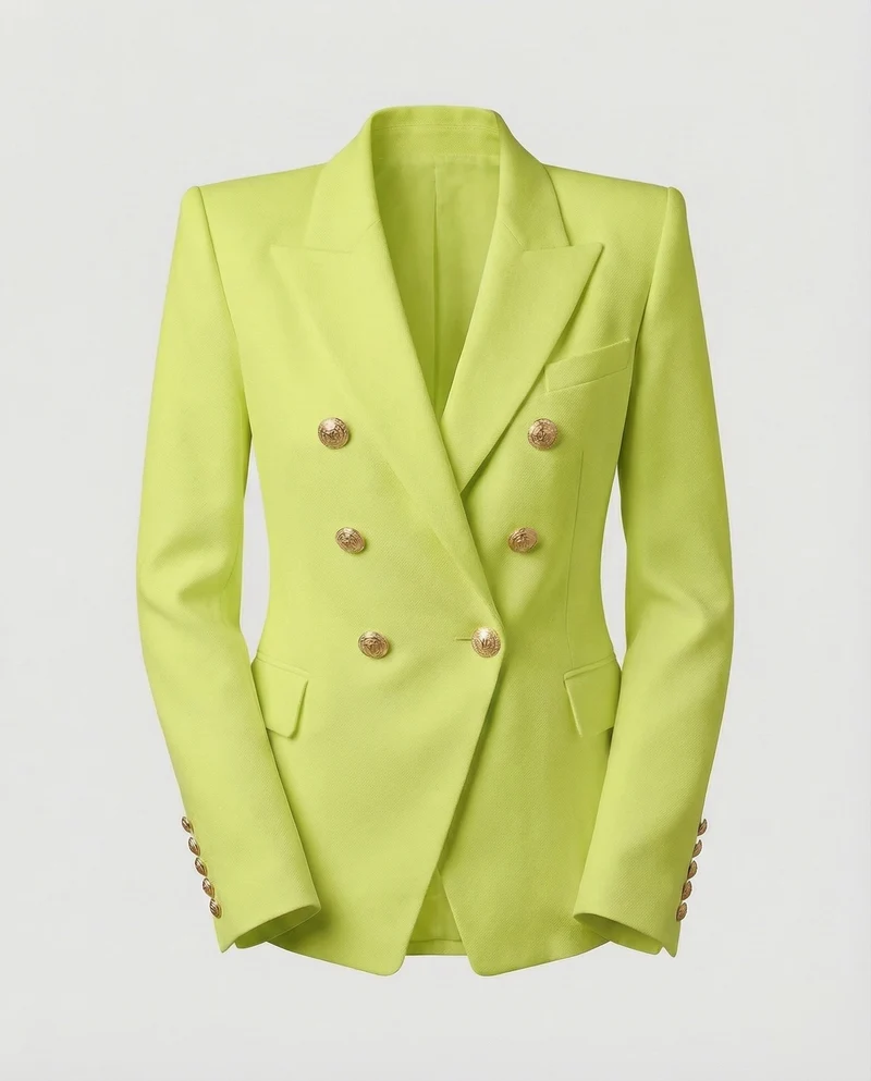 Damen Glamouröse Schmuckknöpfe Doppelreiher-Blazer