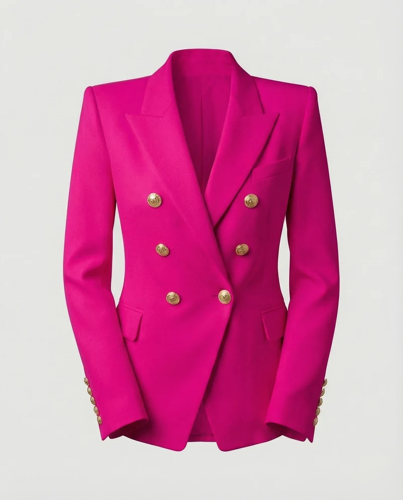 Damen Glamouröse Schmuckknöpfe Doppelreiher-Blazer