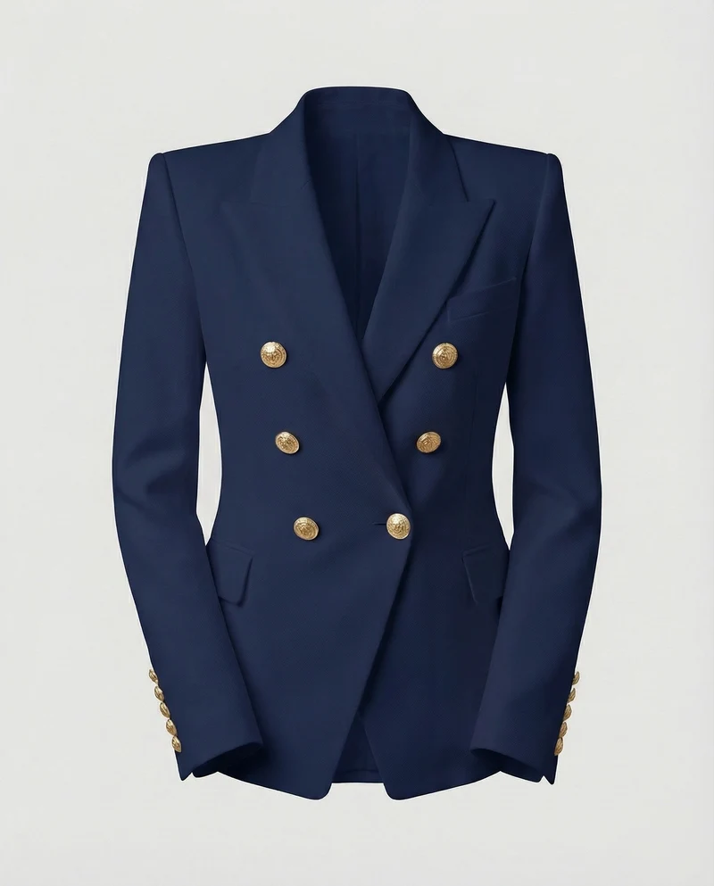 Damen Glamouröse Schmuckknöpfe Doppelreiher-Blazer