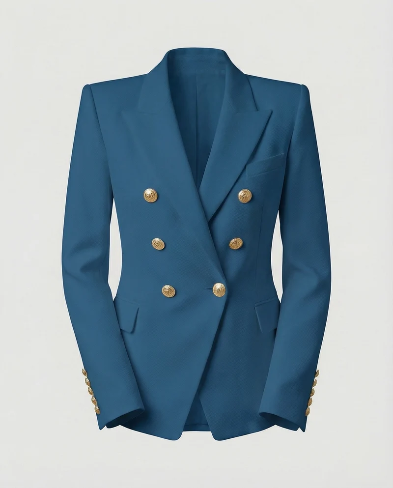 Damen Glamouröse Schmuckknöpfe Doppelreiher-Blazer