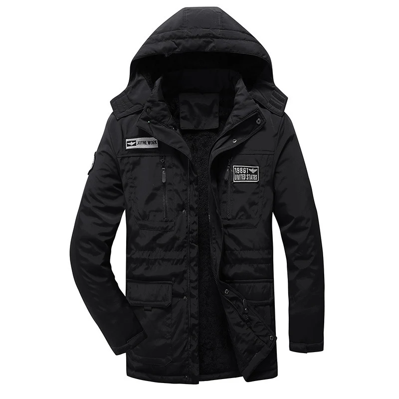 Herren Thermo-Fieldparka mit Sherpa-Innenfutter, Multifunktions‑Taschen und Kapuze Nord Taschen