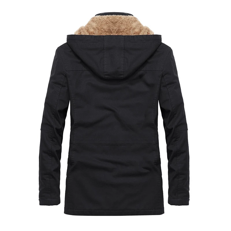 Herren Thermo-Canvas-Parka mit Teddyfleece-Innenfutter und Windschutzleiste Nord Taschen