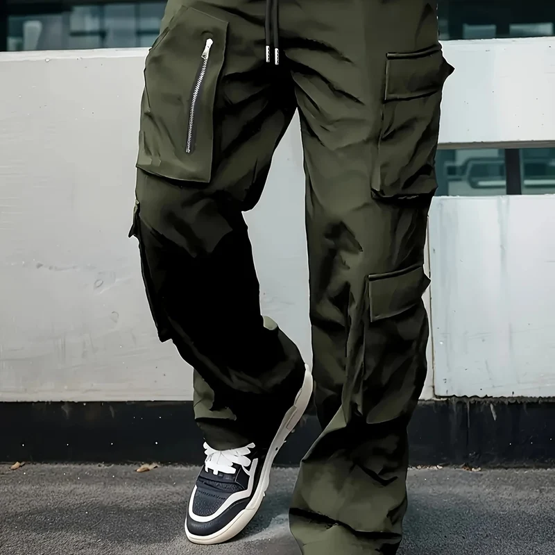 Herren Multifunktionale Cargohose mit großen Klapp‑ und Reißverschlusstaschen sowie Kordelzug Nord Taschen