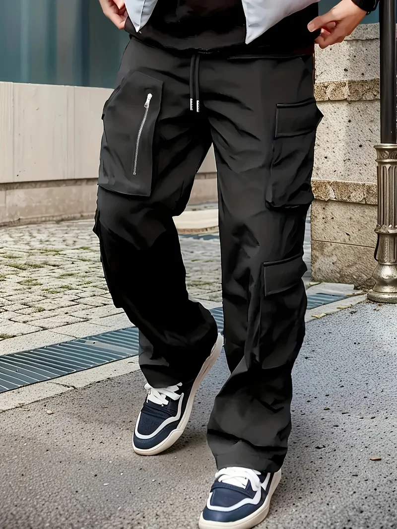 Herren Multifunktionale Cargohose mit großen Klapp‑ und Reißverschlusstaschen sowie Kordelzug Nord Taschen