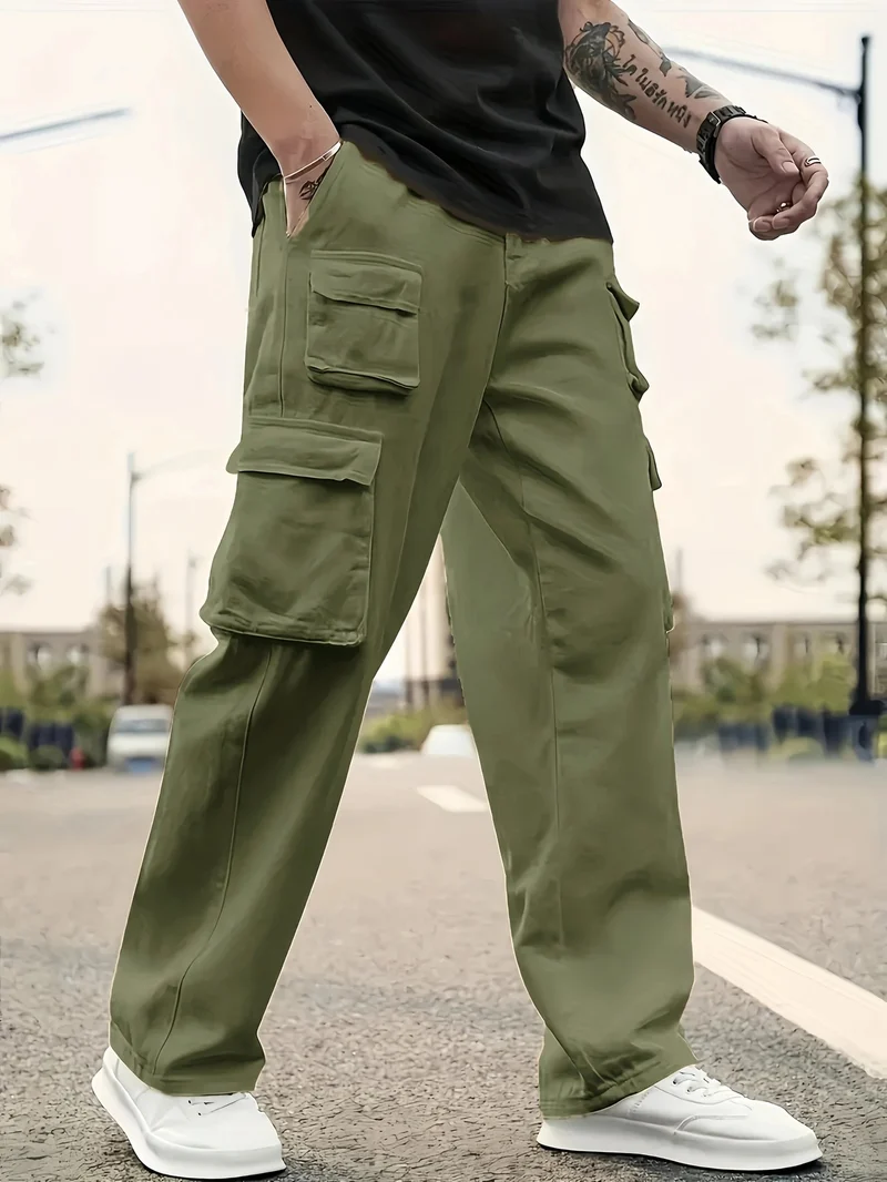 Herren Multifunktionale Cargo-Hose mit mehreren Klapptaschen und geradem Bein Nord Taschen