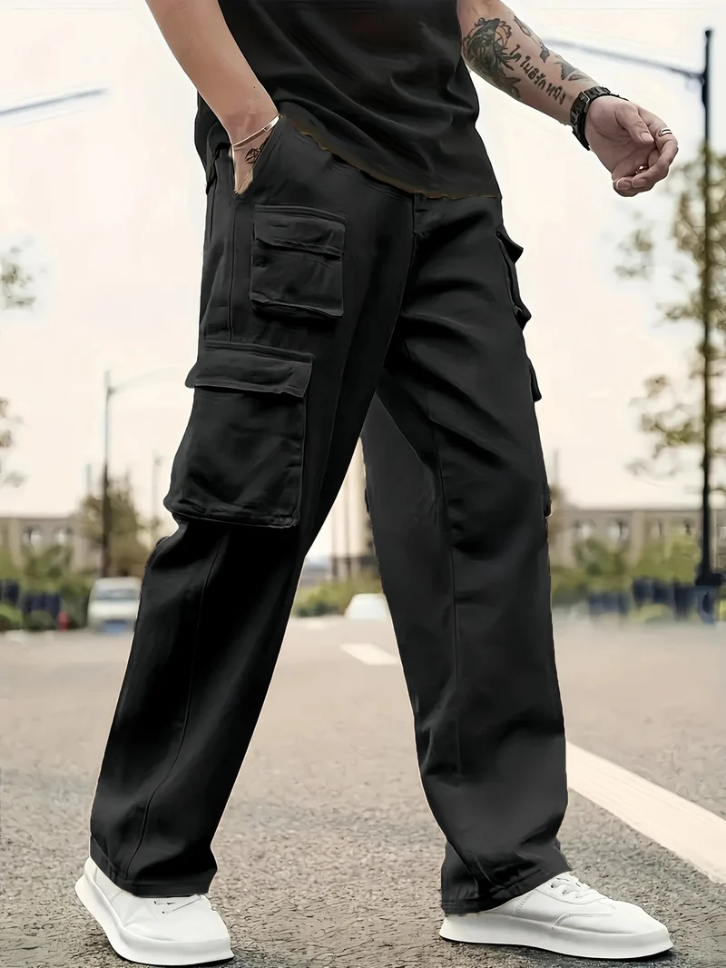 Herren Multifunktionale Cargo-Hose mit mehreren Klapptaschen und geradem Bein Nord Taschen