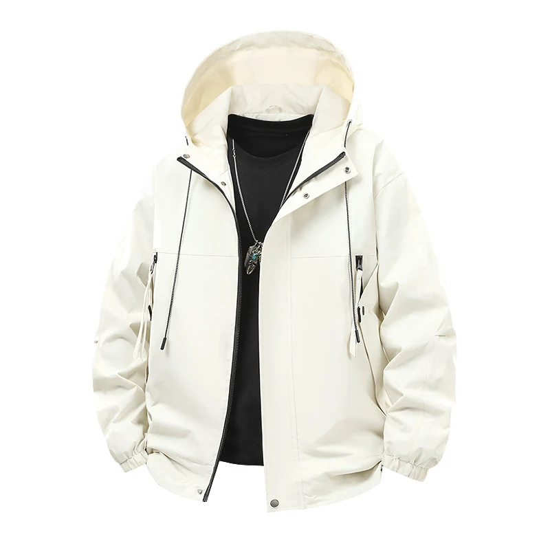 Herren Moderne Wind- & wasserabweisende Kapuzenjacke im Boxy‑Schnitt mit verstellbarem Saum und Utility‑Taschen Nord Taschen