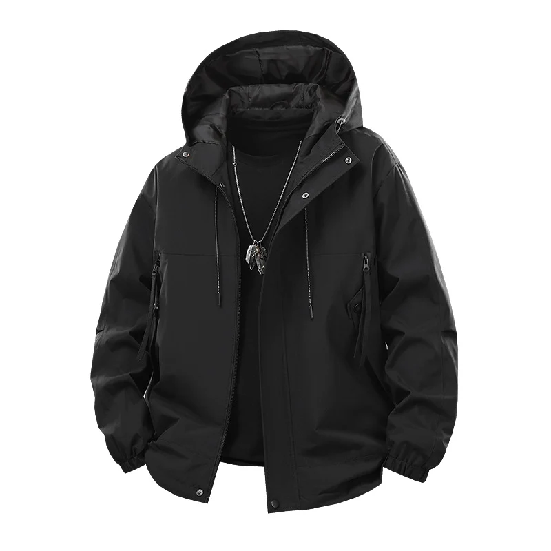 Herren Moderne Wind- & wasserabweisende Kapuzenjacke im Boxy‑Schnitt mit verstellbarem Saum und Utility‑Taschen Nord Taschen