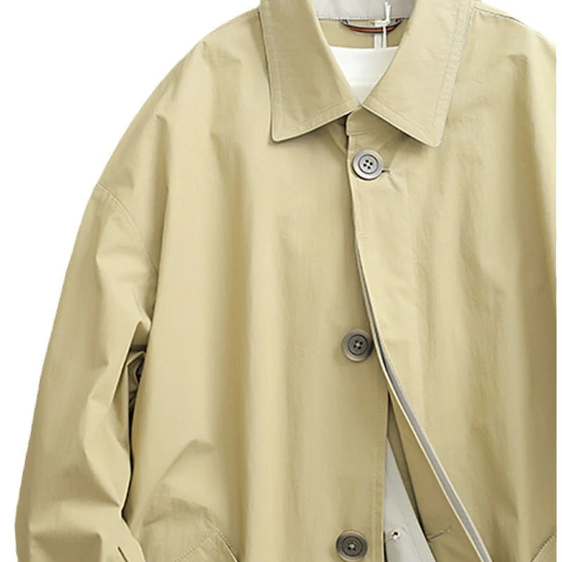 Damen Oversize-Trenchcoat aus atmungsaktivem Baumwollmischgewebe mit verdeckter Knopfleiste Nord Taschen