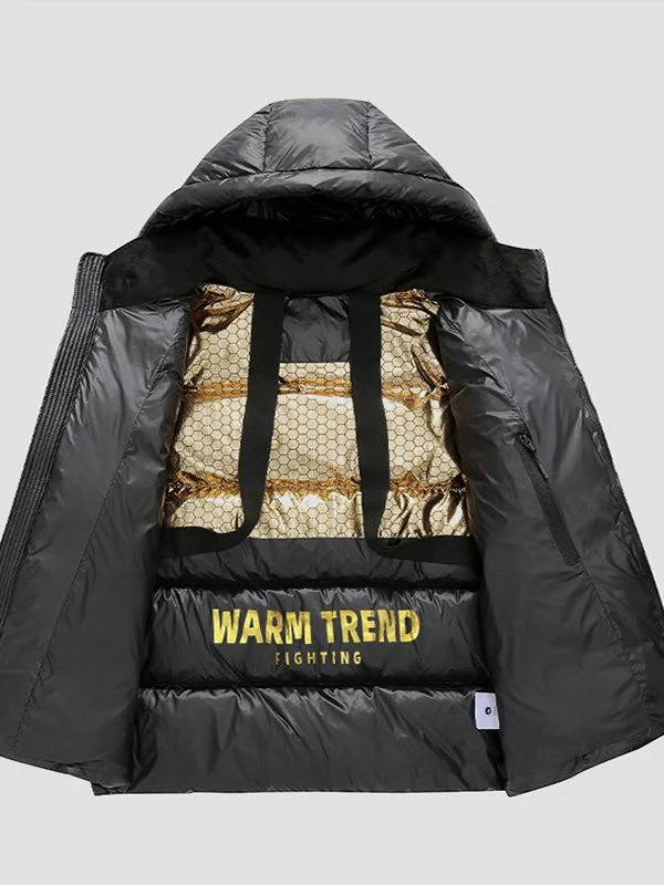 Herren wattierte Thermo‑Steppjacke mit Kapuze und Wärme‑Reflexfutter Nord Taschen