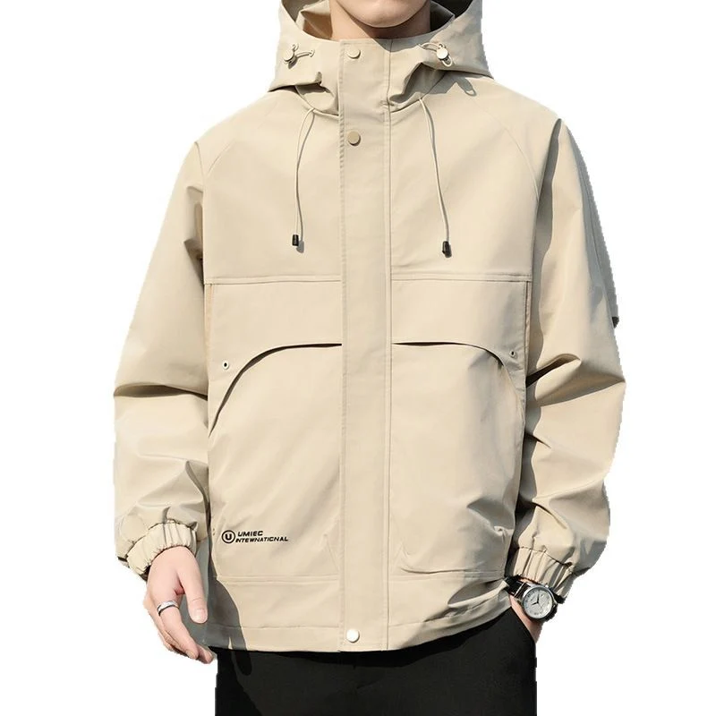 Herren Leichte Kapuzen-Utility-Windjacke mit großen Pattentaschen und elastischen Bündchen Nord Taschen