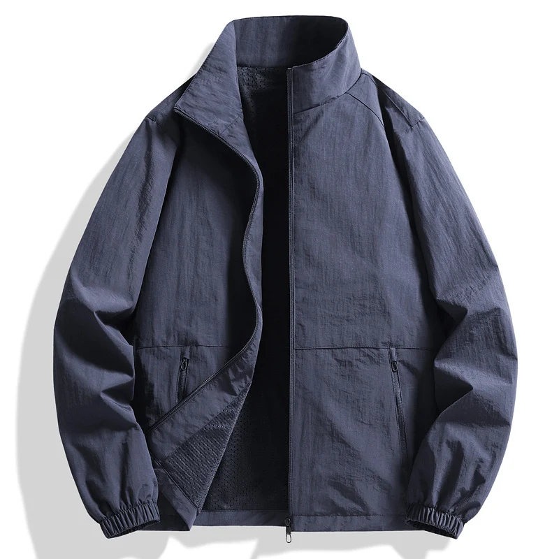 Herren Leichte atmungsaktive Windjacke mit Stehkragen und perforiertem Futter Nord Taschen