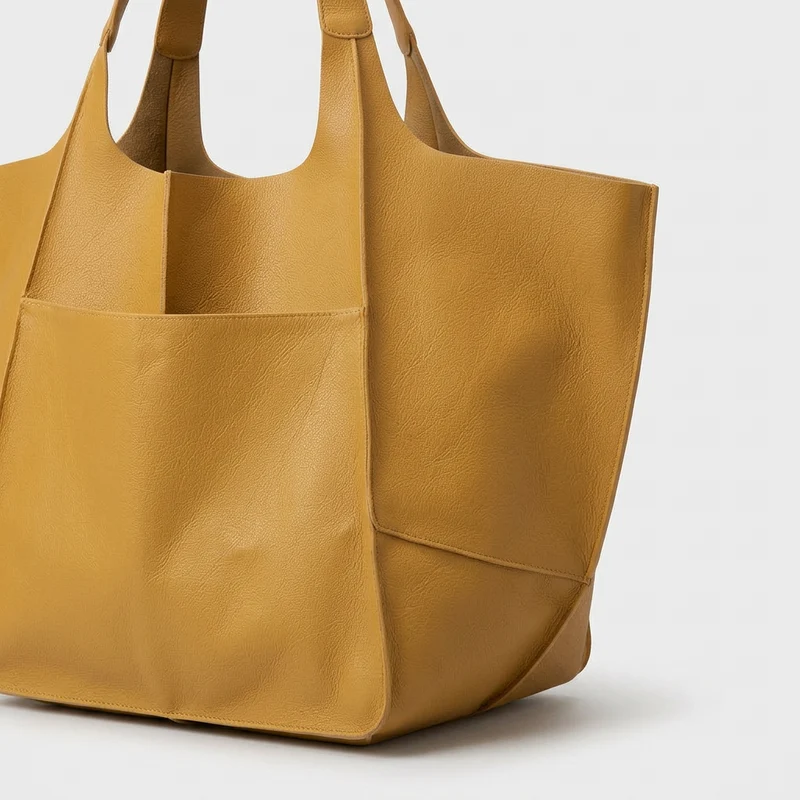 Arvani | Übergroße Leder Tote Bag, Große Schultertasche