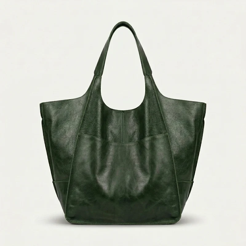 Arvani | Übergroße Leder Tote Bag, Große Schultertasche