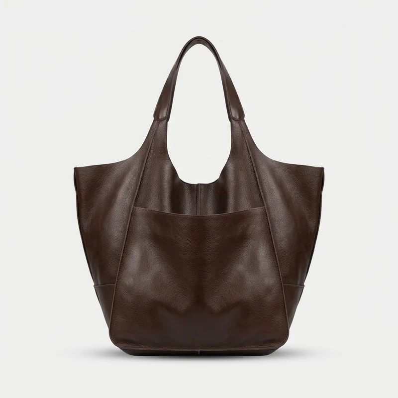 Arvani | Übergroße Leder Tote Bag, Große Schultertasche