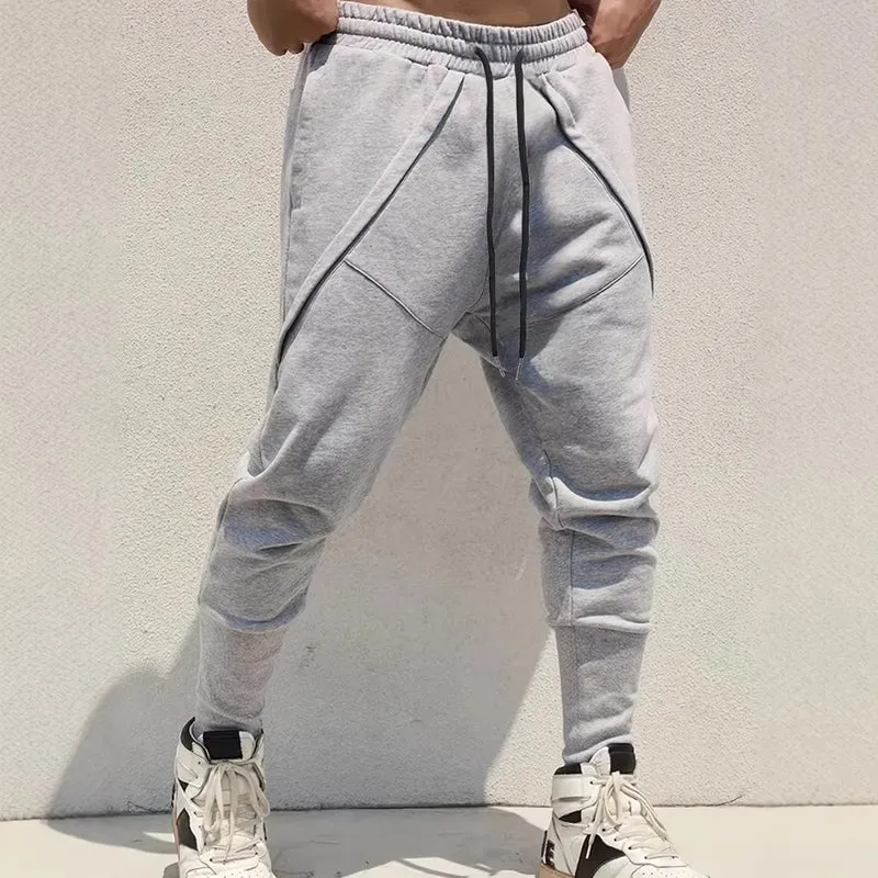 Herren Tapered-Jogginghose mit tiefem Schritt, elastischem Bund & diagonalgesetzten Taschen Nord Taschen