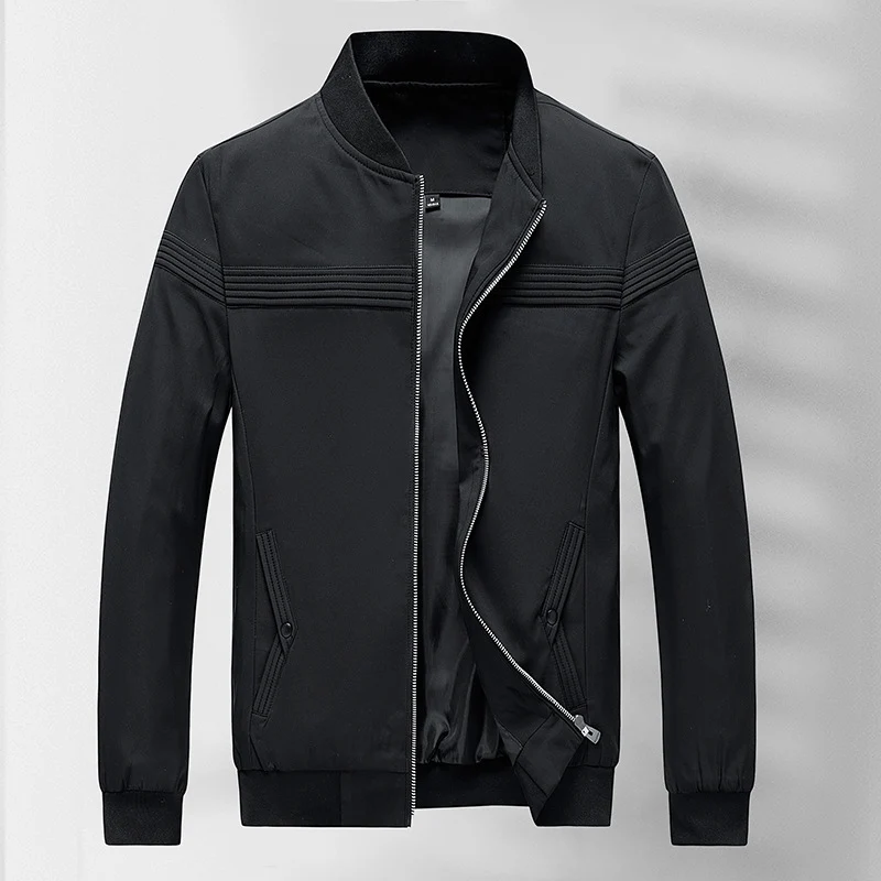 Herren schlichter Slim-Fit Zipper-Blouson mit Stehkragen, tonalen Nahtdetails und elastischen Bündchen Nord Taschen