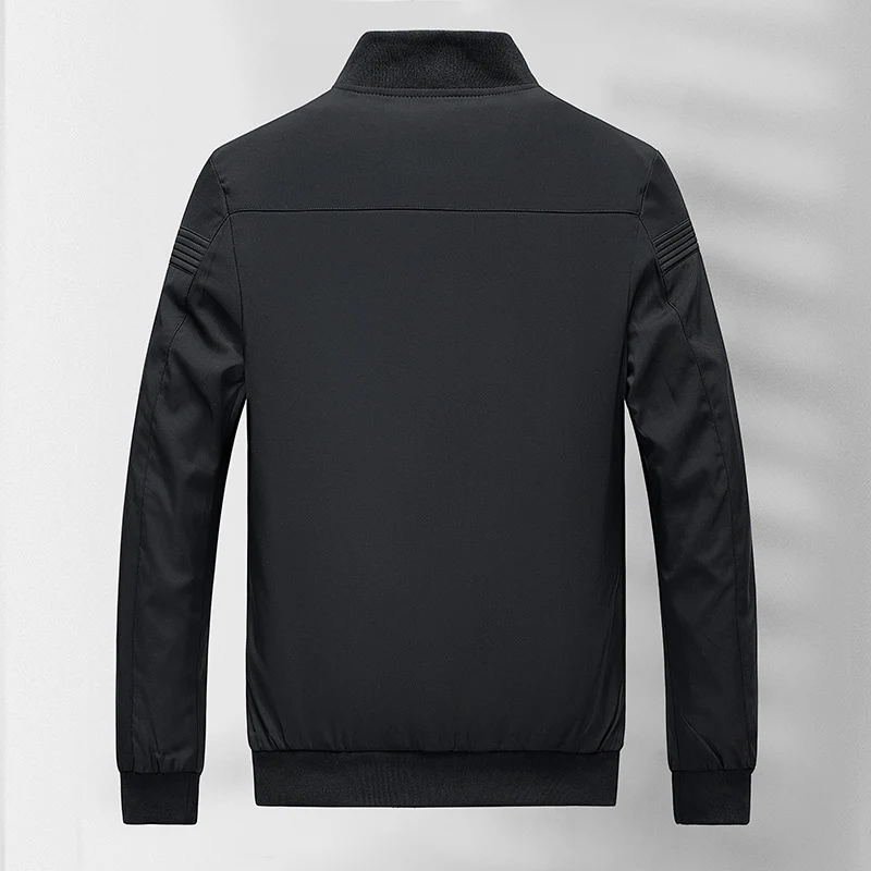 Herren schlichter Slim-Fit Zipper-Blouson mit Stehkragen, tonalen Nahtdetails und elastischen Bündchen Nord Taschen