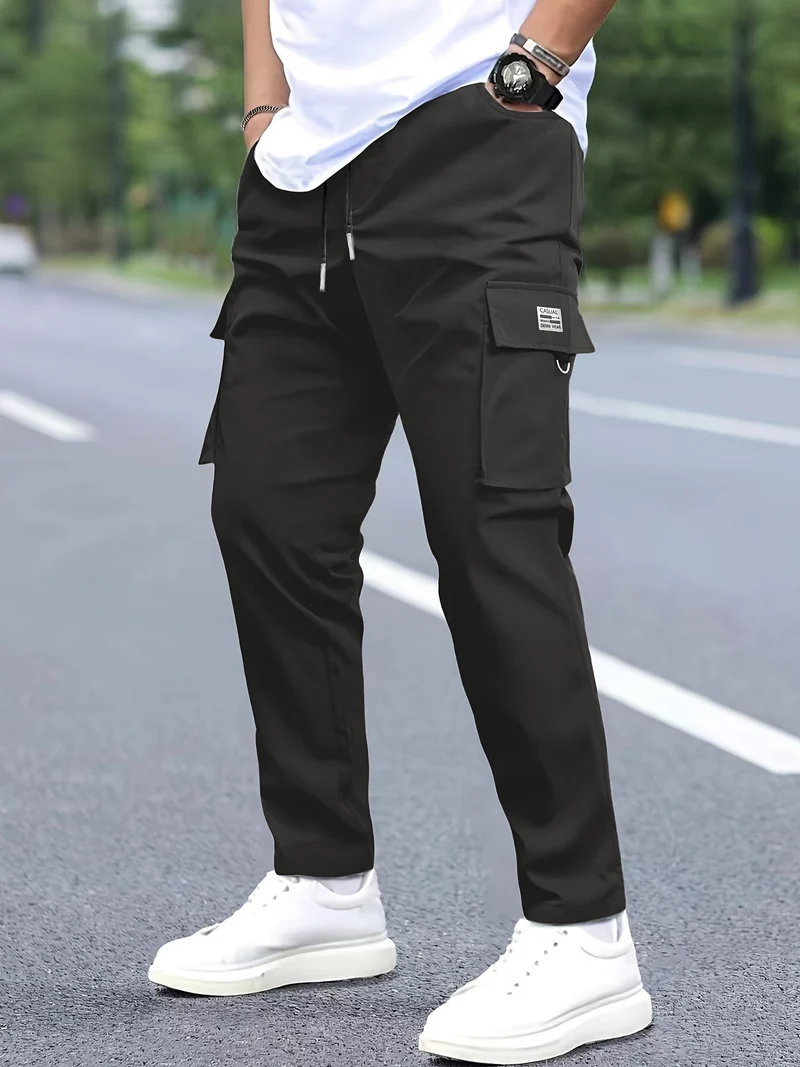 Herren Cargohose konisch zulaufend im Joggerstil mit Tunnelzug, Klappfächern & D‑Ring Nord Taschen